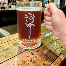 Load image into Gallery viewer, 25oz Beer mug with handle - PERSONALIZED - Rose