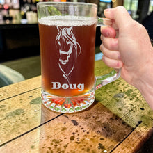 Load image into Gallery viewer, 25oz Beer mug with handle - PERSONALIZED - My Horse