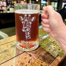 Load image into Gallery viewer, 25oz Beer mug with handle - PERSONALIZED - Longneck Giraffe
