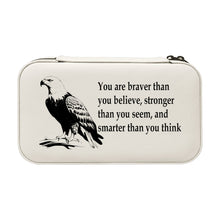 Load image into Gallery viewer, Jewelry Box 7x4 - CUSTOM - You are braver than you believe With Eagle