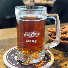 Load image into Gallery viewer, 25oz Beer mug with handle - PERSONALIZED - May the Forties be with you