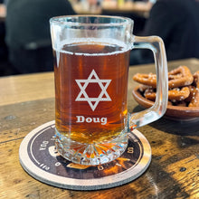 Load image into Gallery viewer, 25oz Beer mug with handle - PERSONALIZED - Star of David