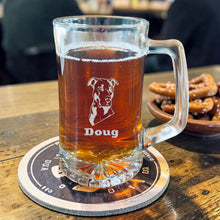 Load image into Gallery viewer, 25oz Beer mug with handle - PERSONALIZED - Pit Bull