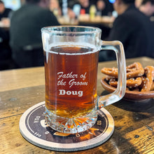 Load image into Gallery viewer, 25oz Beer mug with handle - PERSONALIZED - Father of the Groom