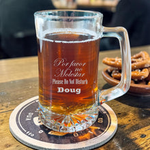 Load image into Gallery viewer, 25oz Beer mug with handle - PERSONALIZED - Please do not disturb