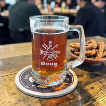 Load image into Gallery viewer, 25oz Beer mug with handle - PERSONALIZED - Firefighter