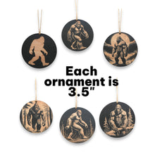 Load image into Gallery viewer, Ornament - Black - Bigfoot Sasquatch - Set of 6