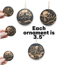 Load image into Gallery viewer, Ornament - Black - Kraken - Set of 3