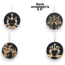 Load image into Gallery viewer, Ornament - Black - Bowling - Set of 4