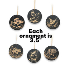 Load image into Gallery viewer, Ornament - Black - Fish - Set of 6