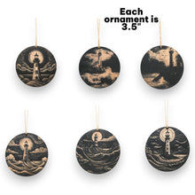 Load image into Gallery viewer, Ornament - Black - Lighthouses - Set of 6