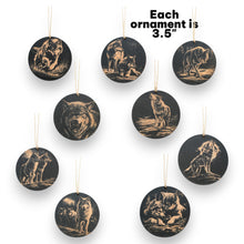 Load image into Gallery viewer, Ornament - Black - Wolf - Set of 9