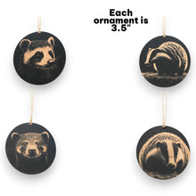 Load image into Gallery viewer, Ornament - Black - Badger - Set of 4
