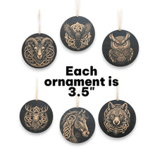 Load image into Gallery viewer, Ornament - Black - Celtic Animals - Set of 6