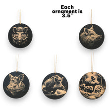 Load image into Gallery viewer, Ornament - Black - Wild Boar - Set of 5