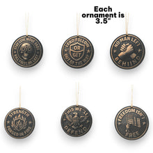 Load image into Gallery viewer, Ornament - Black - Warfighter - Set of 6