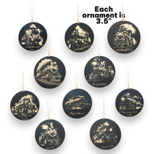 Load image into Gallery viewer, Ornament - Black - Train - Set of 10