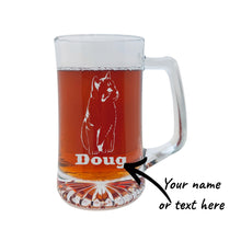 Load image into Gallery viewer, 25oz Beer mug with handle - PERSONALIZED - Kitten