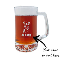 Load image into Gallery viewer, 25oz Beer mug with handle - PERSONALIZED - Pit Bull