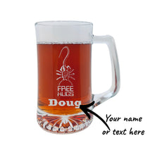 Load image into Gallery viewer, 25oz Beer mug with handle - PERSONALIZED - Free Hugs