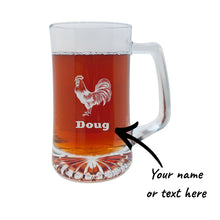 Load image into Gallery viewer, 25oz Beer mug with handle - PERSONALIZED - Chicken