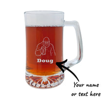 Load image into Gallery viewer, 25oz Beer mug with handle - PERSONALIZED - Beer Bigfoot Sasquatch