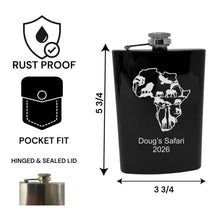Load image into Gallery viewer, 8oz Flask - African Scene PERSONALIZED