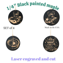Load image into Gallery viewer, Ornament - Black - Casino Gambling - Set of 4