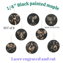Load image into Gallery viewer, Ornament - Black - Angels - Set of 8
