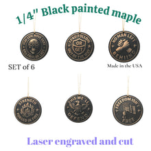 Load image into Gallery viewer, Ornament - Black - Warfighter - Set of 6