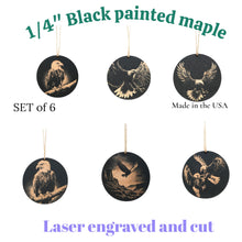 Load image into Gallery viewer, Ornament - Black - Bald Eagle - Set of 6