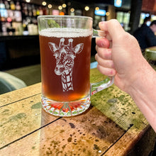 Load image into Gallery viewer, 25oz Beer mug with handle - Longneck Giraffe