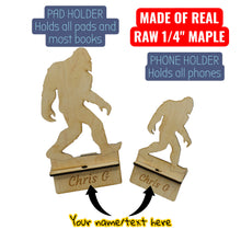 Load image into Gallery viewer, Easel - PERSONALIZED - Cell phone and Pad - Bigfoot Sasquatch