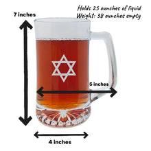 Load image into Gallery viewer, 25oz Beer mug with handle - Star of David