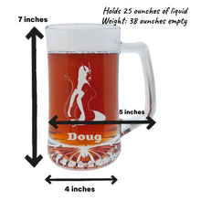 Load image into Gallery viewer, 25oz Beer mug with handle - PERSONALIZED - Sexy Demon Succubus