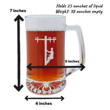Load image into Gallery viewer, 25oz Beer mug with handle - Lineman