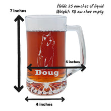 Load image into Gallery viewer, 25oz Beer mug with handle - PERSONALIZED - Kitten