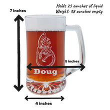 Load image into Gallery viewer, 25oz Beer mug with handle - PERSONALIZED - Alien Fossil