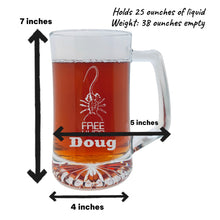 Load image into Gallery viewer, 25oz Beer mug with handle - PERSONALIZED - Free Hugs