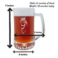 Load image into Gallery viewer, 25oz Beer mug with handle - My Horse