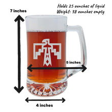 Load image into Gallery viewer, 25oz Beer mug with handle - Thunderbird native american