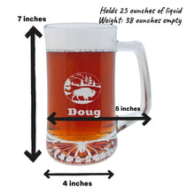 Load image into Gallery viewer, 25oz Beer mug with handle - PERSONALIZED - Free Range Bison