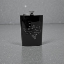 Load image into Gallery viewer, 8oz Flask - Texas with Cities