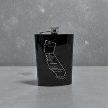 Load image into Gallery viewer, 8oz Flask - California with Cities