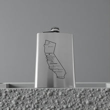 Load image into Gallery viewer, 8oz Flask - California with Cities