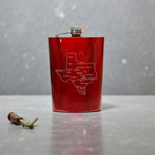 Load image into Gallery viewer, 8oz Flask - Texas with Cities