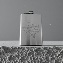 Load image into Gallery viewer, 8oz Flask - Texas with Cities