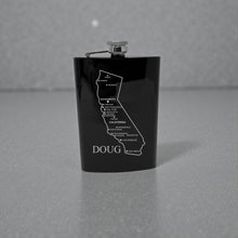 Load image into Gallery viewer, 8oz Flask - California with Cities PERSONALIZED