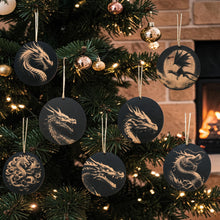 Load image into Gallery viewer, Ornament - Black - Dragons - Set of 7