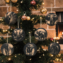 Load image into Gallery viewer, Ornament - Black - Elephants - Set of 7